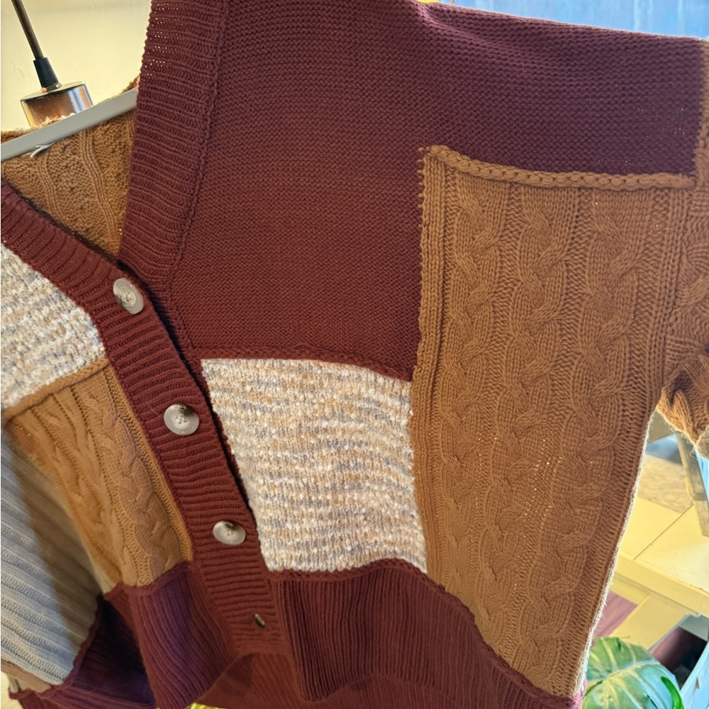 POL NWOT Multicolor Patchwork Cardigan - Picture 5 of 12